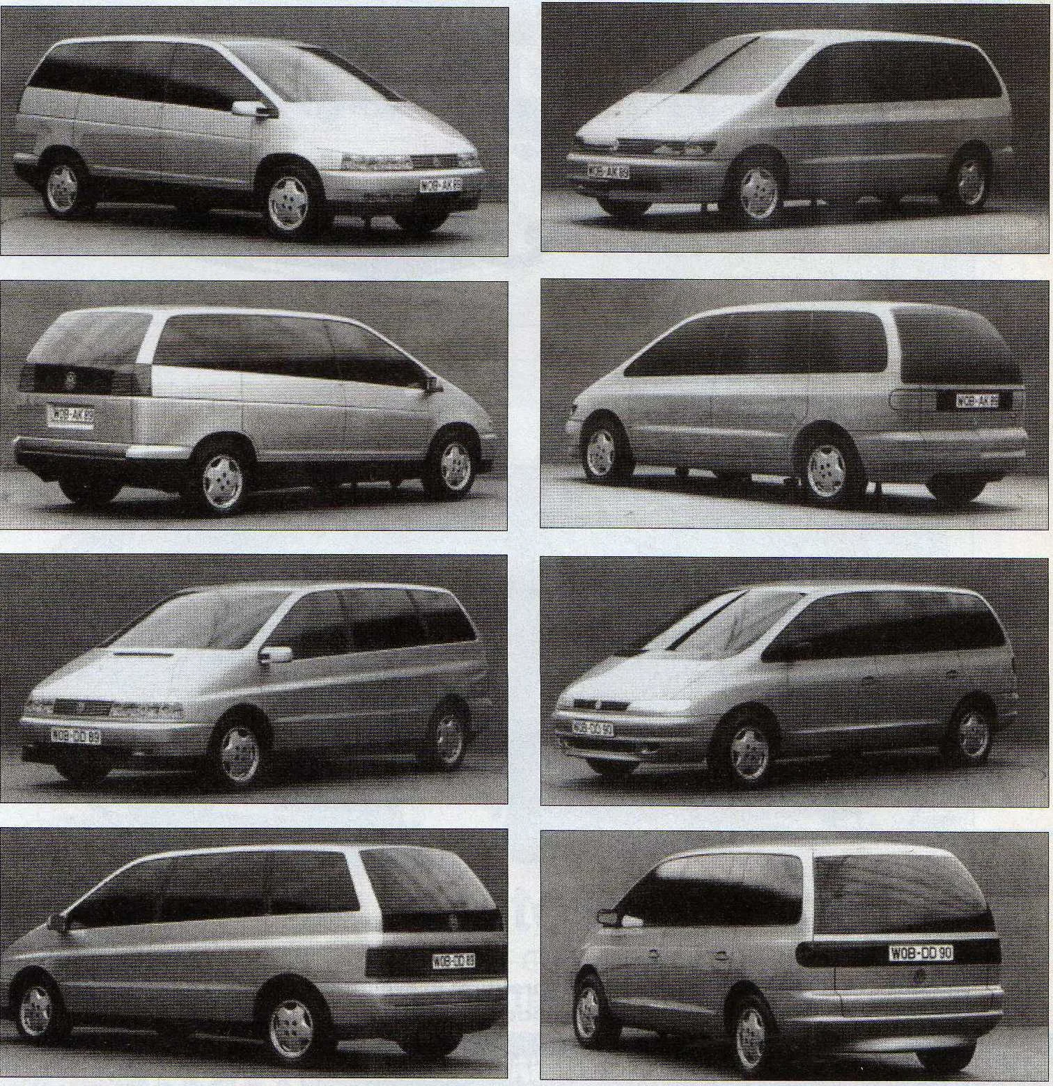 Proyecto VX62: los monovolúmenes de Ford y VW 2 Etapas preliminares de diseño: las líneas angulares dieron paso a formas más redondas.