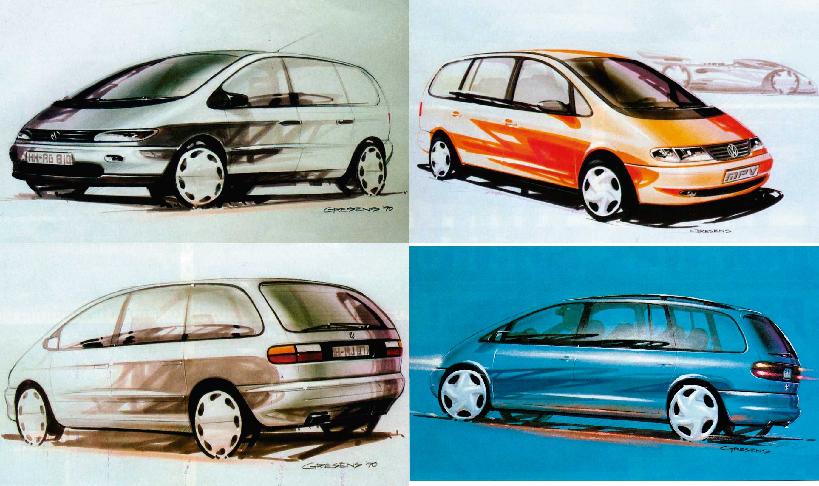 Proyecto VX62: los monovolúmenes de Ford y VW 3 Bocetos definitivos del proyecto VX62.
