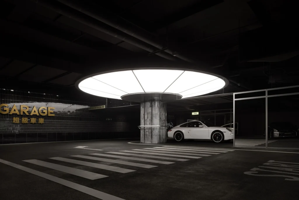 Garage en Shenzhen: Un paraíso retro futurista para los amantes de los autos 5 Garage Shenzhen DDDD