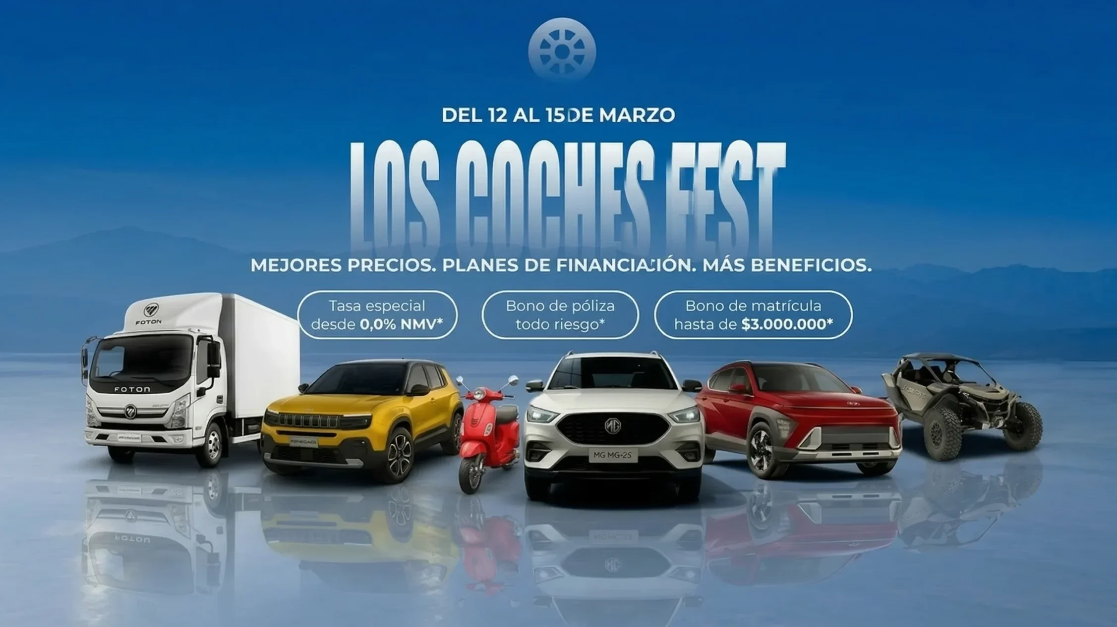 Visita Los Coches Fest del 12 al 15 de marzo. Encuentra vehículos híbridos, eléctricos y a gasolina con tasas desde el 0,0% y bonos exclusivos en modelos seleccionados.