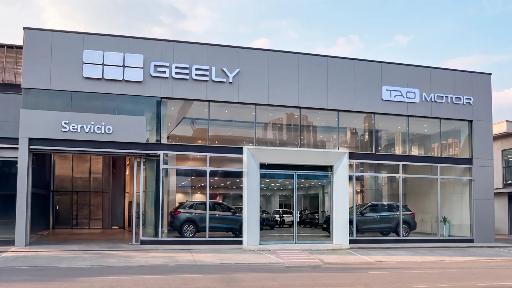 apertura de vitrina de Geely Geely