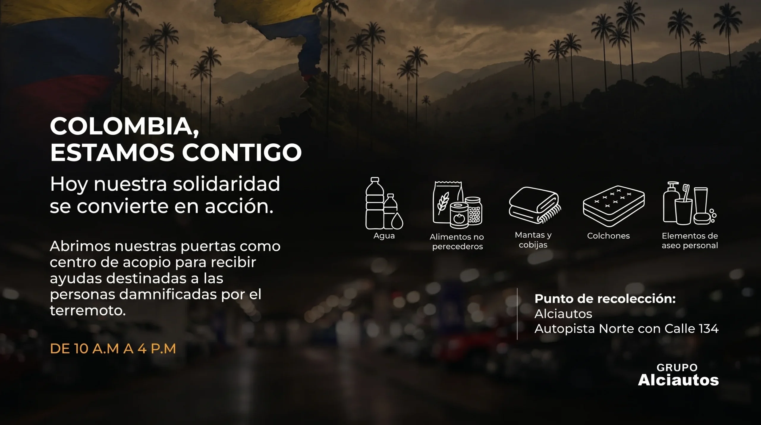 Descubre cómo la Ayuda de Alciautos de Grupo Alciautos facilita la recolección y transporte de donaciones esenciales para damnificados en Colombia. ¡Colabora ahora!