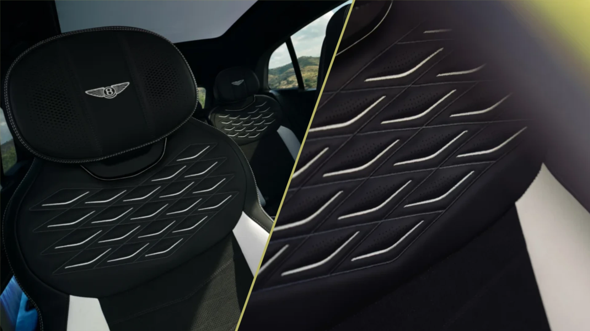 Bentley Torcal: un SUV de lujo que redefine la sofisticación eléctrica 4 Composición editorial de lujo del interior del Bentley Torcal, destacando sus asientos de cuero de alta calidad y detalles de diseño premium.