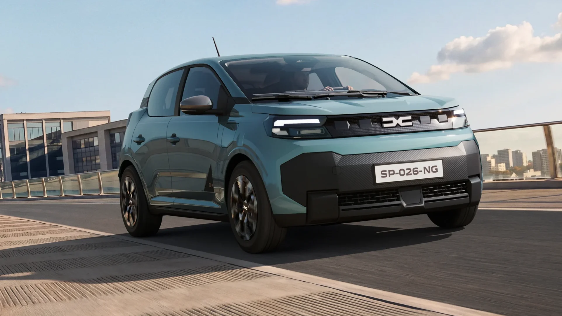Dacia Spring 2023 frontal con diseño moderno