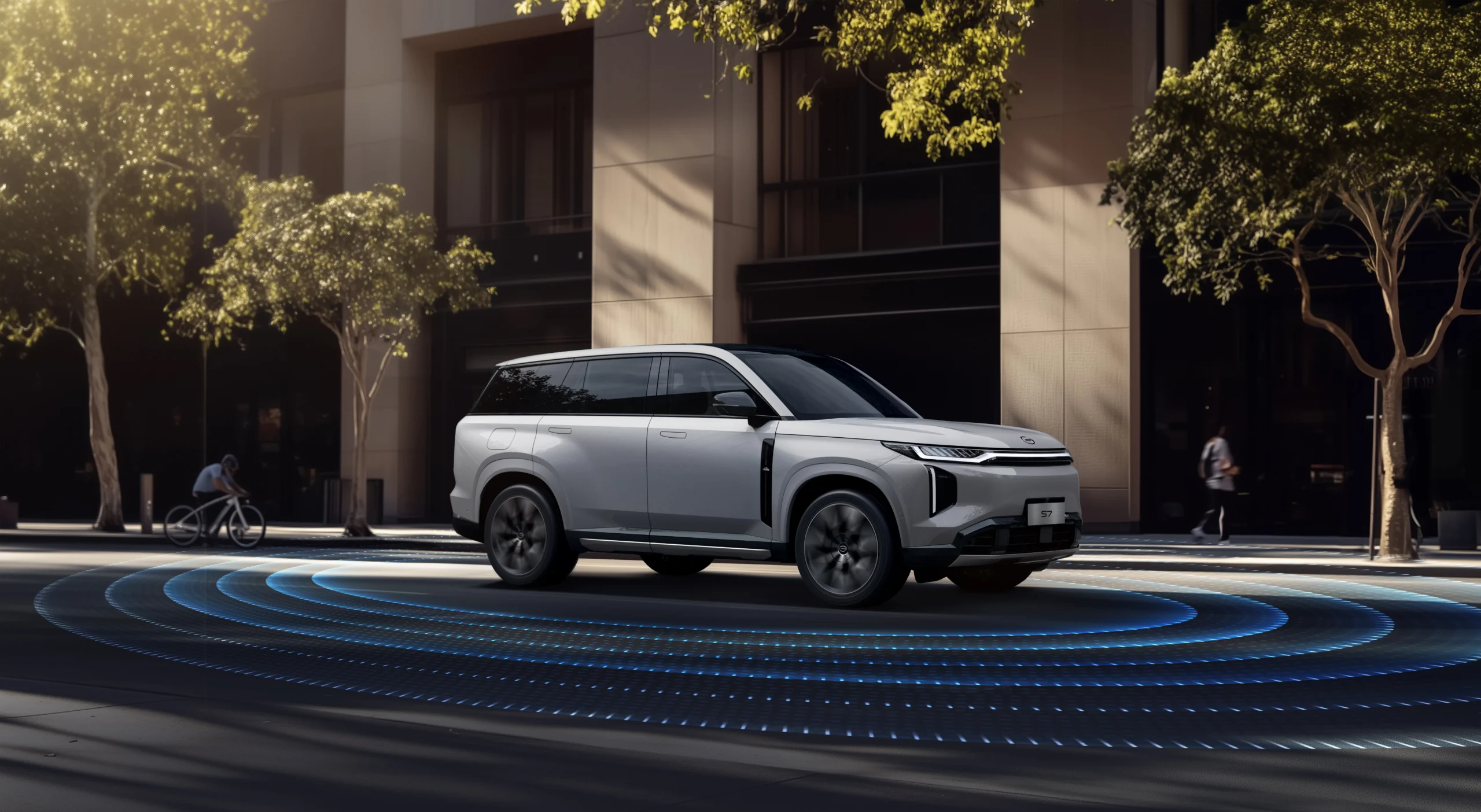 GAC S7: la SUV eléctrica de rango extendido que redefine la libertad en Colombia 3 GAC S7 SUV eléctrico en entorno urbano.