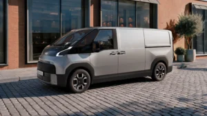 Kia PV7 eléctrico, versión Cargo, vista frontal lateral