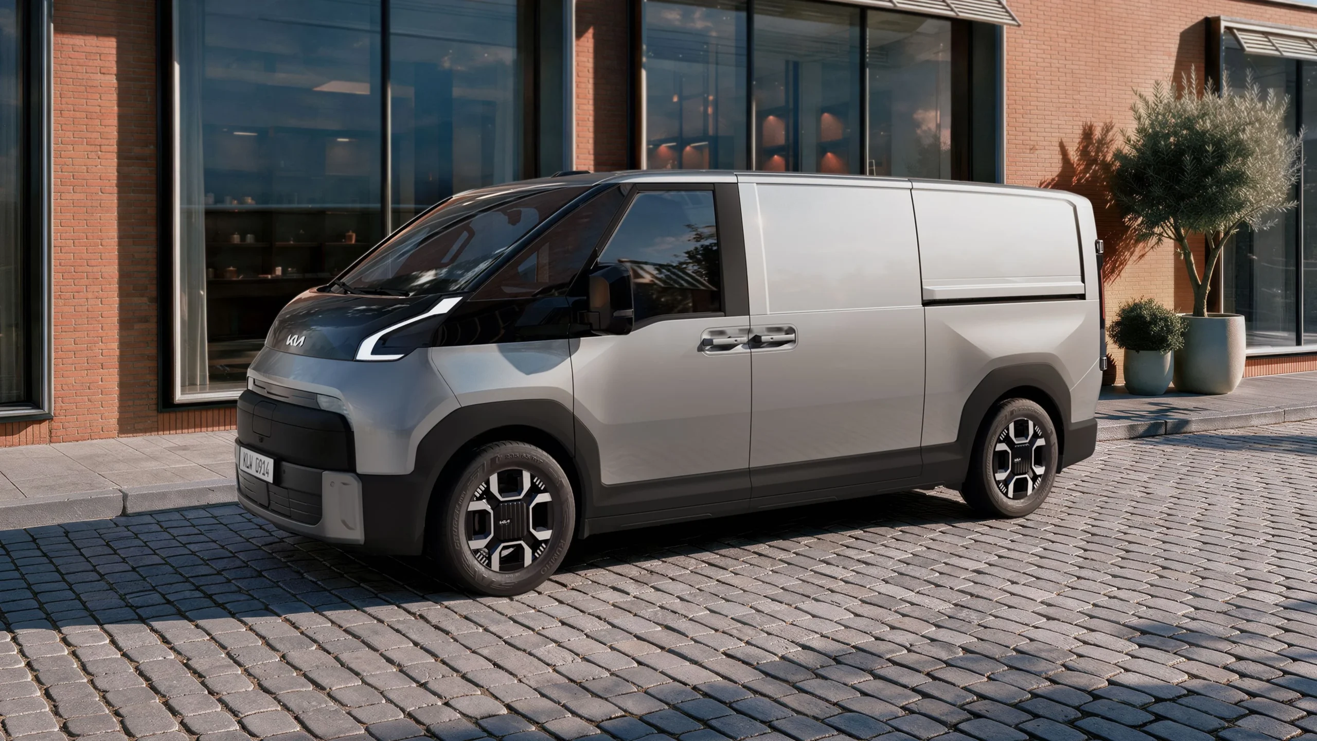 Kia PV7 eléctrico, versión Cargo, vista frontal lateral