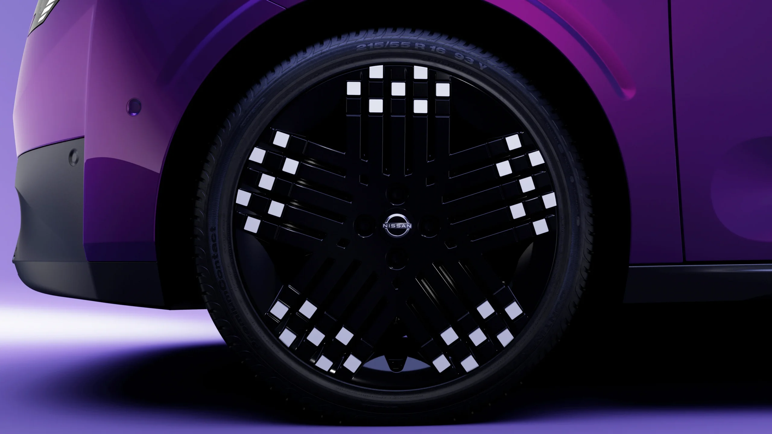 Nissan PIXO: el nuevo carro eléctrico urbano que llega a Europa 7 Nissan PIXO: Detalle de rueda Nissan con emblema central.