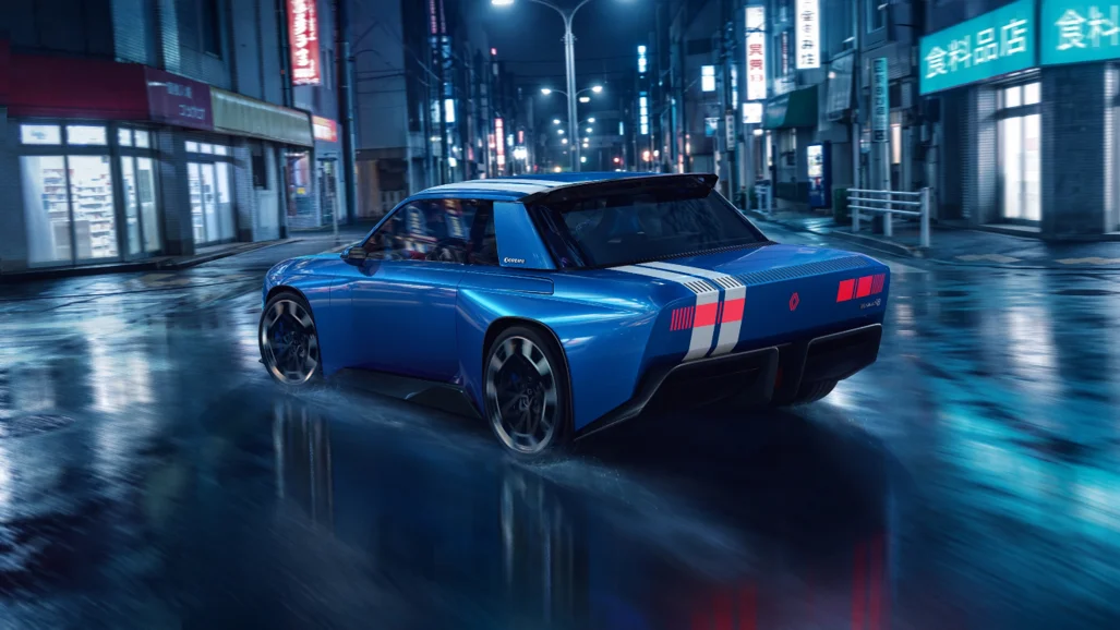 Renault 8 Gordini Concept en movimiento nocturno