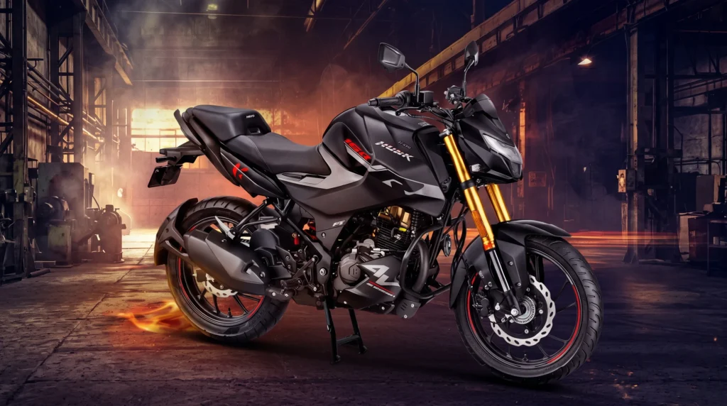 Hero Hunk: Más de 41.500 motos vendidas en Colombia y nuevas ediciones especiales 2 La motocicleta Hero Hunk 160R edición especial se distingue por su sistema de frenos ABS y horquillas doradas frontales.