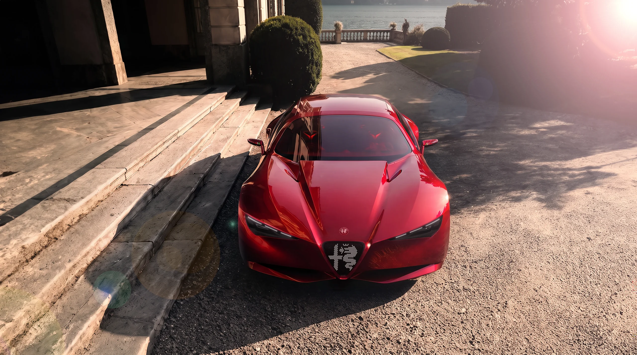 Alfa Romeo Cuorerosso concept car frontal.