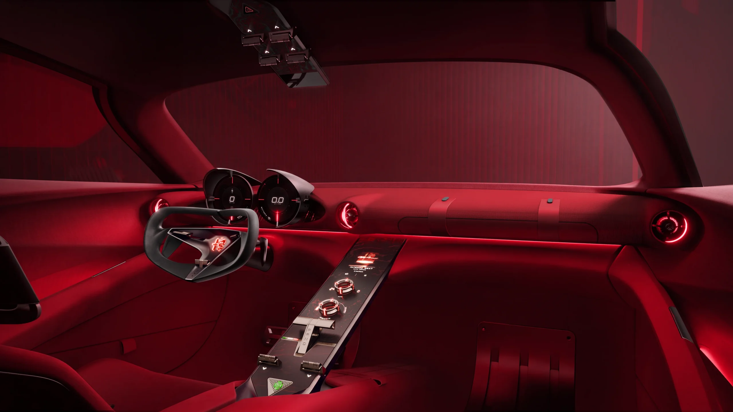 Interior rojo Alfa Romeo Cuorerosso Concept Car