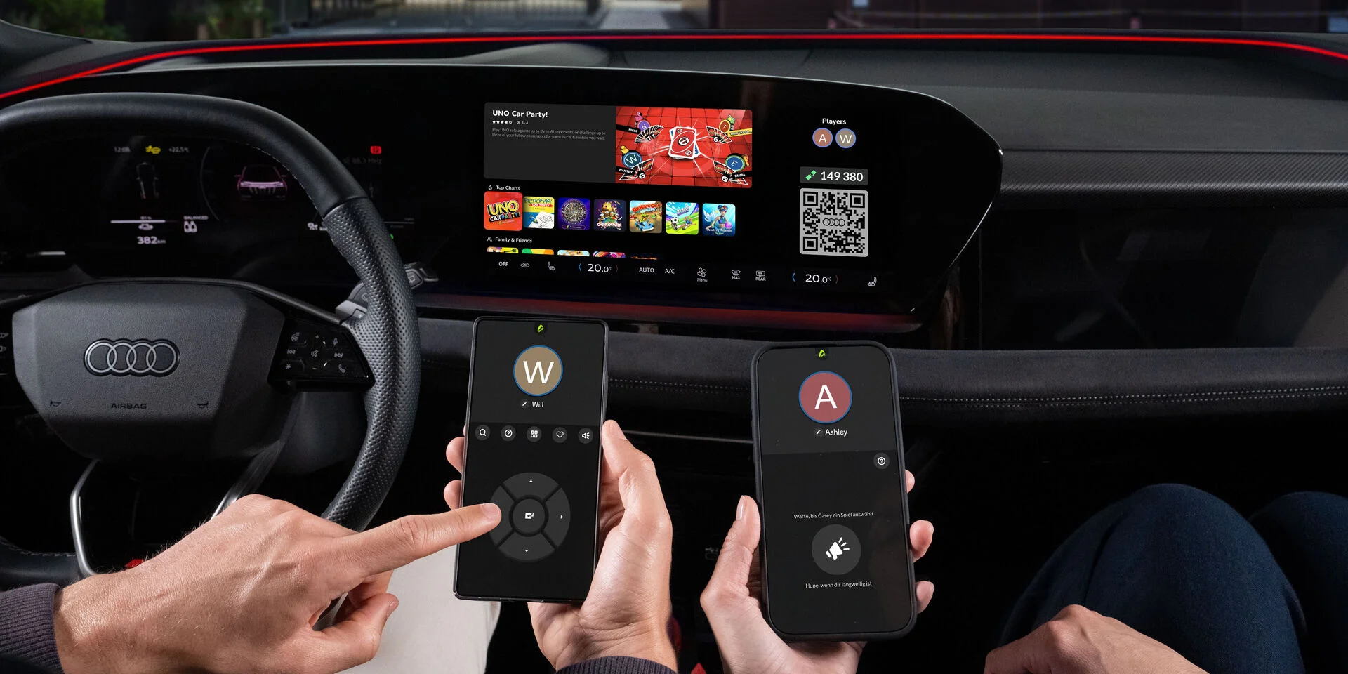 La aplicación Spotify en Audi: la integración nativa que redefine el entretenimiento a bordo 2 aplicación Spotify en Audi: Interior Audi con pantalla MMI y smartphones.
