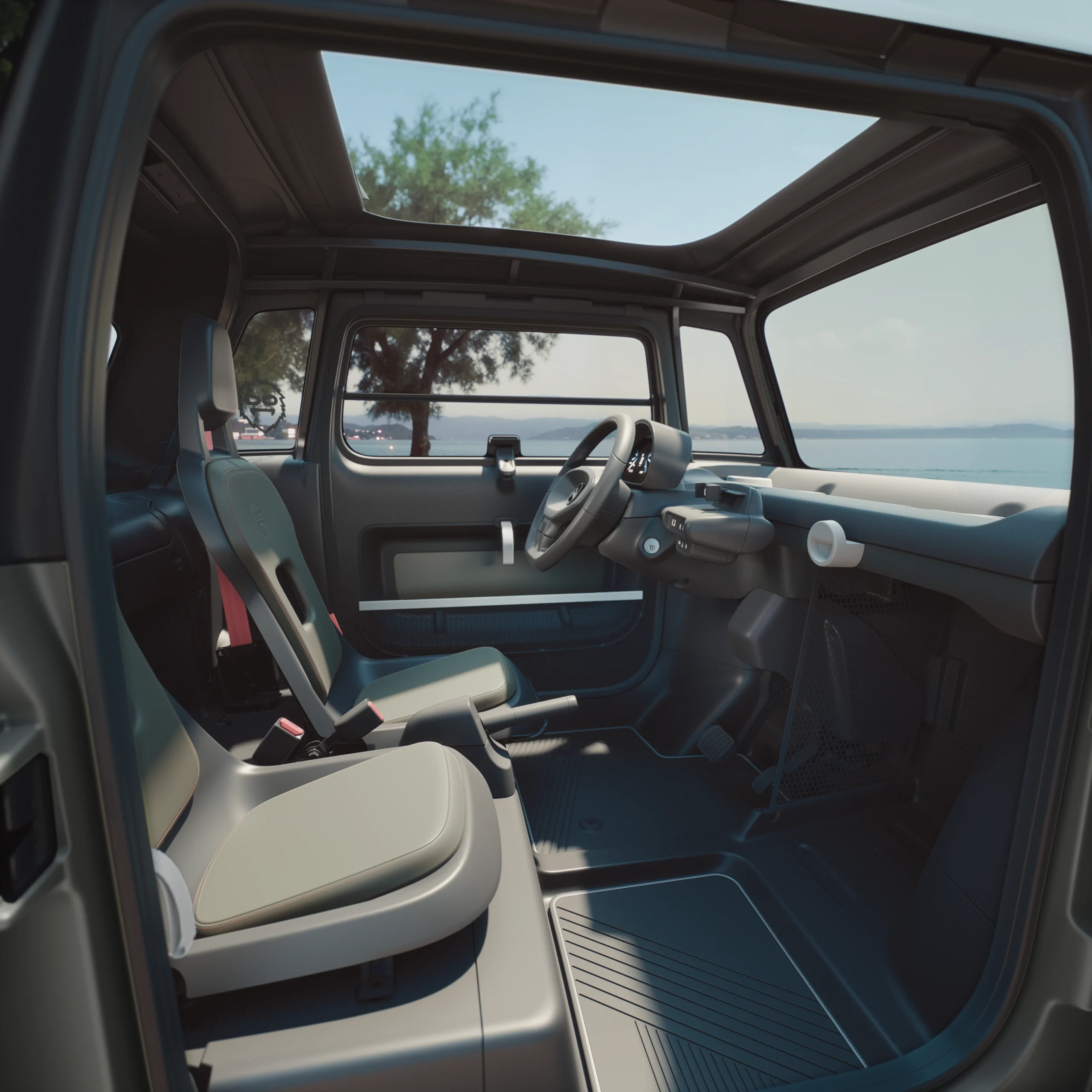 Citroën Outdoor: la nueva línea que infunde aventura diaria en sus modelos 11 Citroën Outdoor: Interior de Citroën Ami con techo panorámico.
