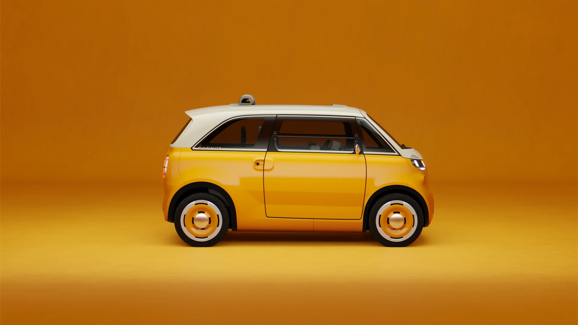 Fiat Multiplina conceptual amarillo vista lateral.