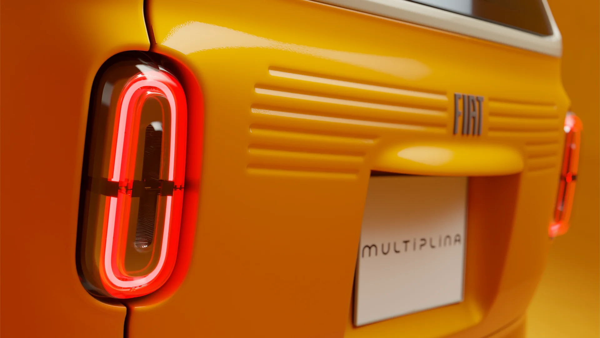 Parte trasera Fiat Multiplina eléctrica con luces LED.