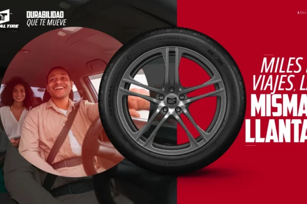 llantas General Tire: Llanta General Tire Altimax XP7 y personas en carro.