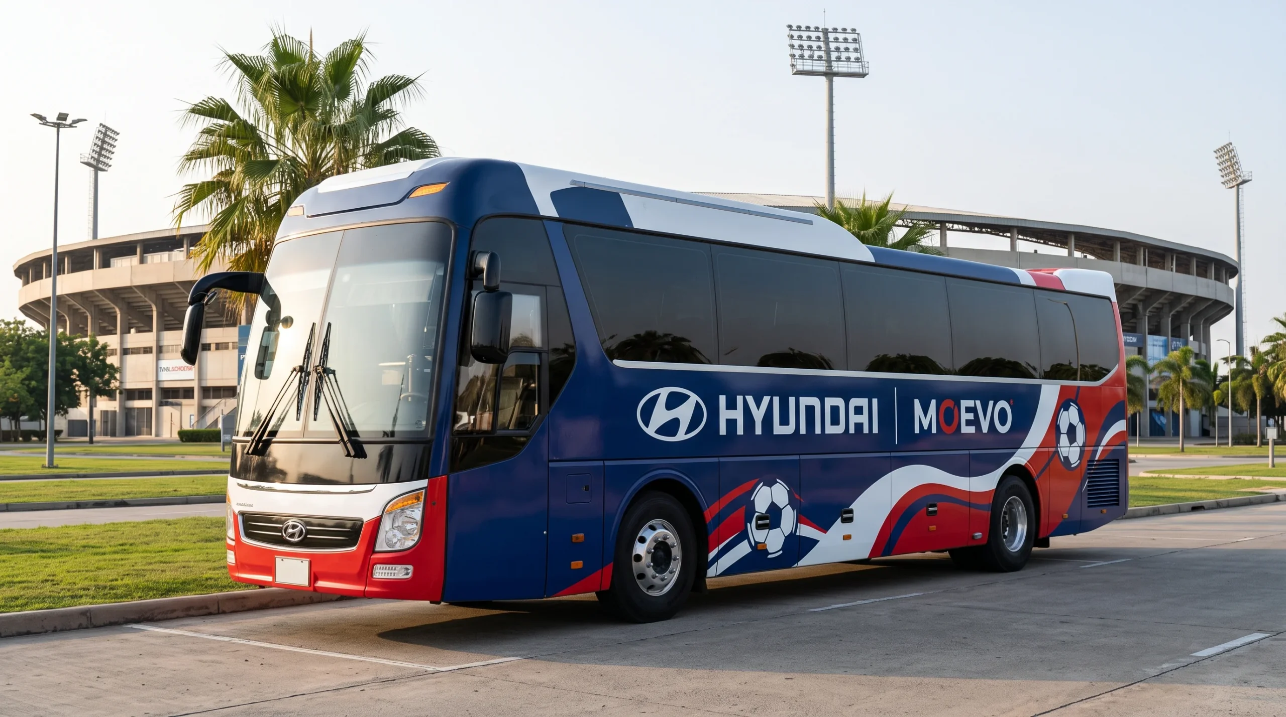 donación de Hyundai: Bus Hyundai MOEVO apoyando fundación con jóvenes.