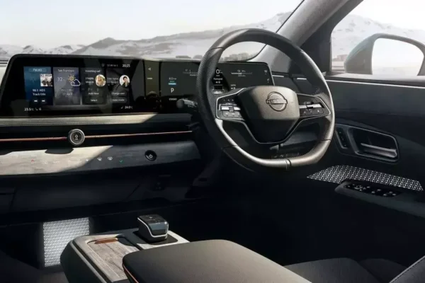 tecnologías de Nissan: Interior digital Nissan Ariya, pantallas de 12.3 pulgadas.