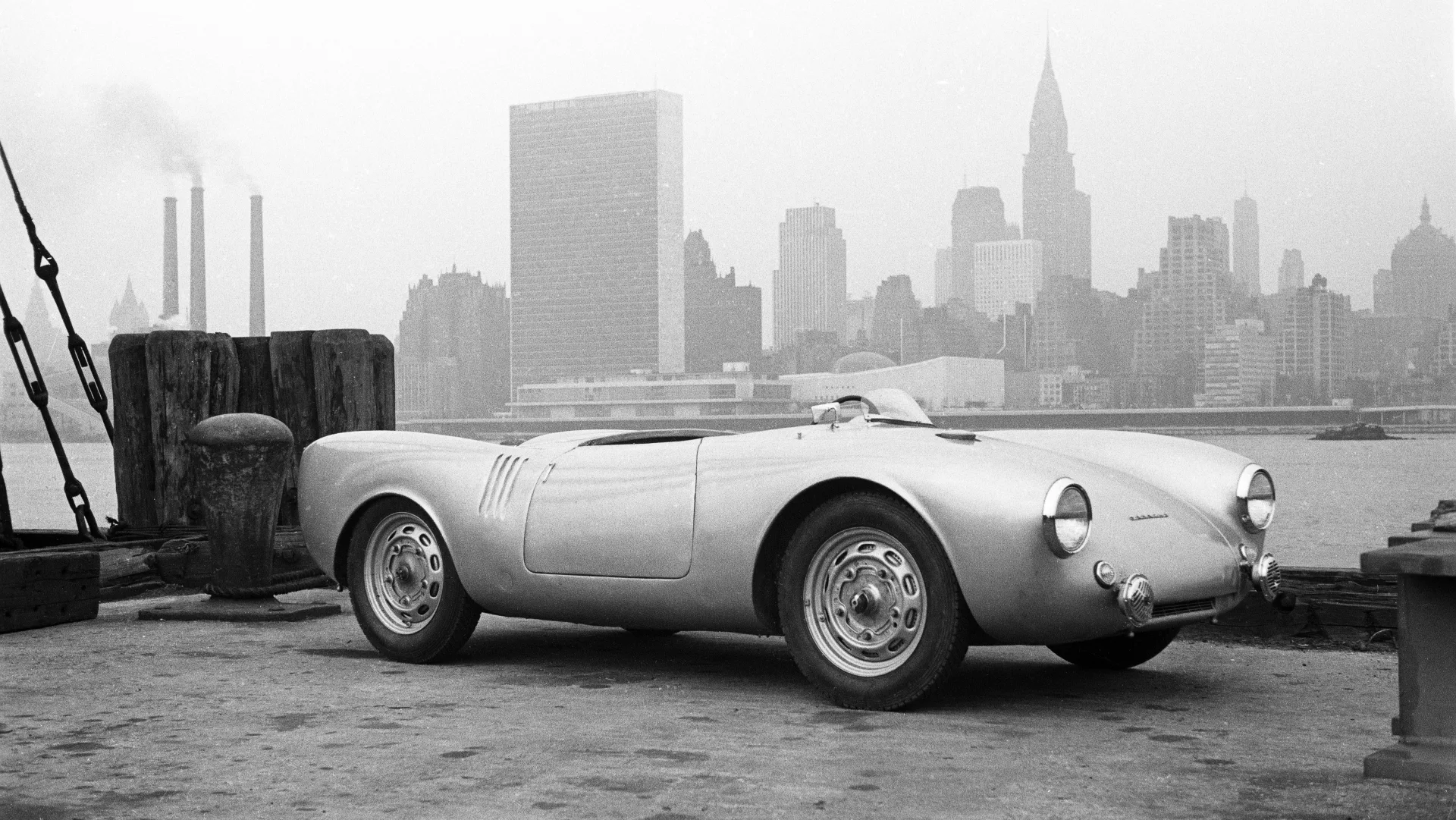 Porsche 550 Spyder en Nueva York en 1953