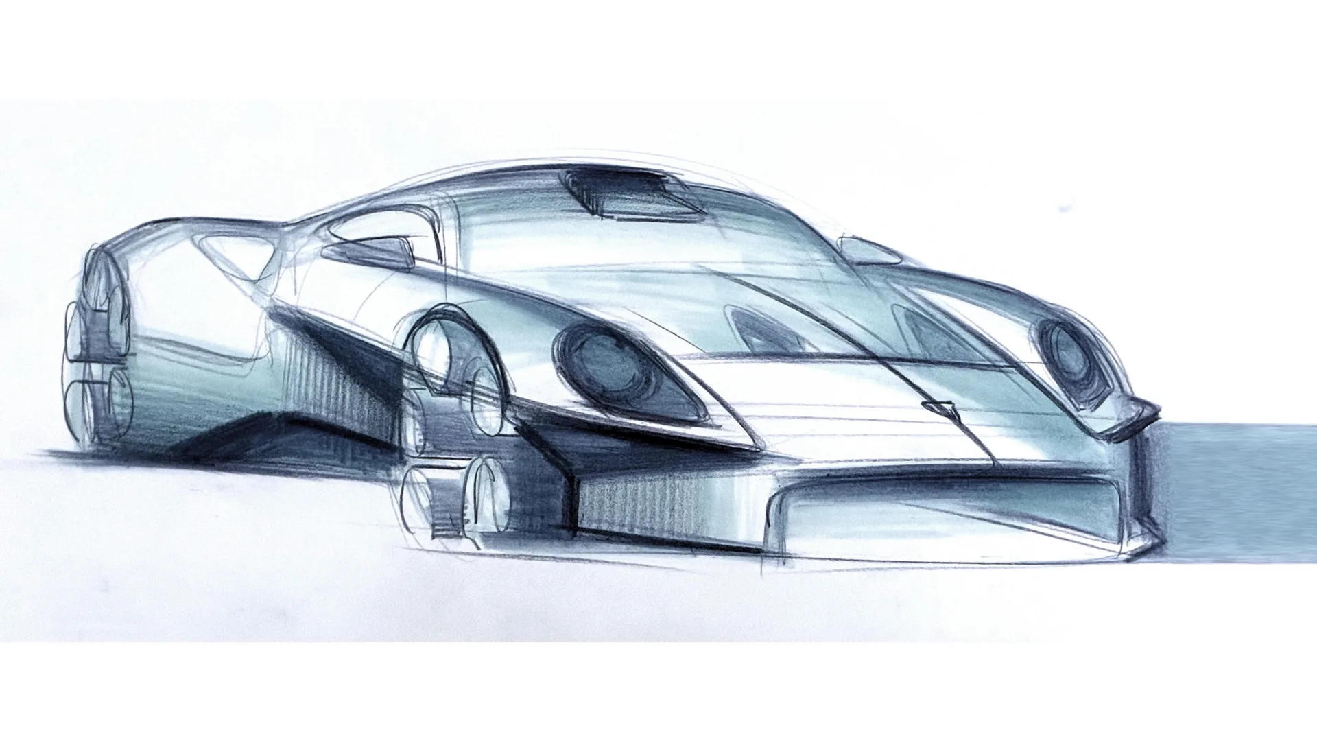 Boceto de diseño oficial del Porsche Mission S