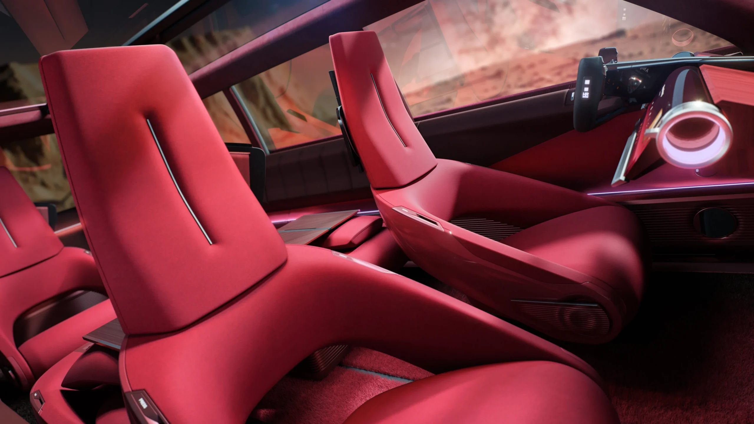Renault E-Space Concept: una visión contemporánea para la movilidad familiar del futuro 7 Interior Renault E-Space Concept asientos rojos