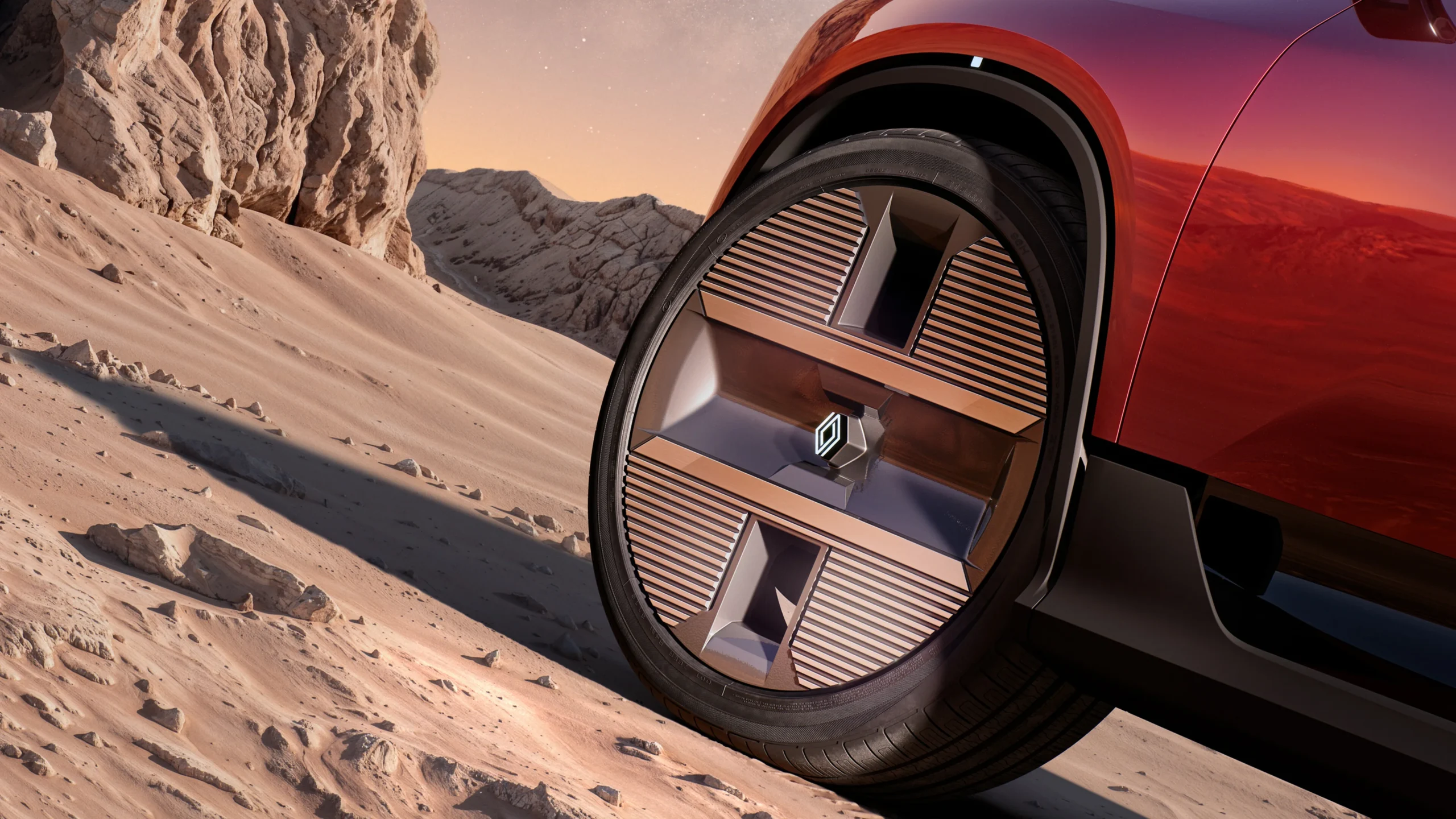 Renault E-Space Concept: una visión contemporánea para la movilidad familiar del futuro 4 Renault E-Space Concept: detalle de rin.
